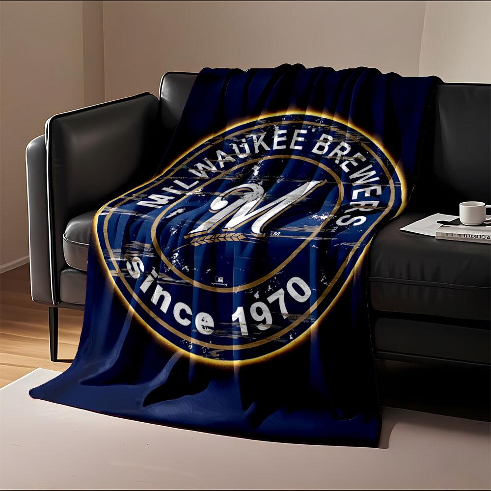 Milwaukee Brewers Logo Blanket Print Blanket Soft and Cozy Perfect for the Living Room Bed Sofa or a Nap,gift