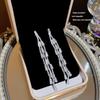 Exaggerated 925 Sterling Silver Zircon Tassel Earrings with European & American Design - High-End Fashion Accessory