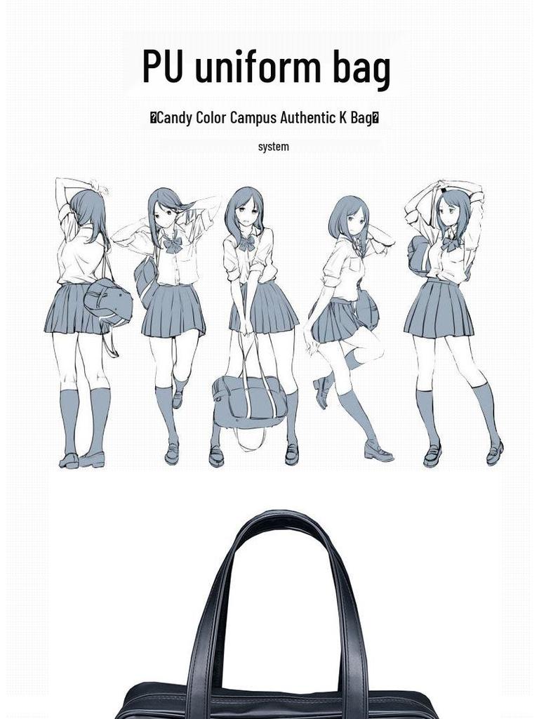 Bolso de Hombro Tipo Maletín PU de Uniforme Escolar Japonés - Unisex