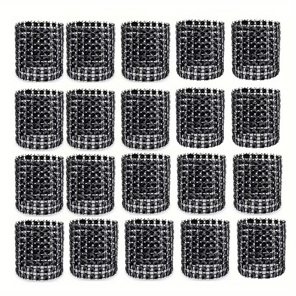 20 buc, inele de șervețel strălucitoare pentru cine elegante, nunți, aniversări, zile de naștere, decorațiuni de masă