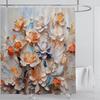 3D Flower Shower Curtain Set Colorful Printing Design Fabric Bathroom Decoration Waterproof Washable Shower Curtain With Hooks