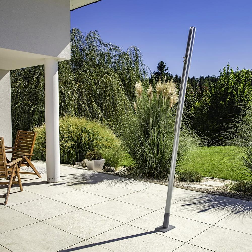 Mast Pole Base Screwed To Concrete Mounting Anchor Foot 120x120