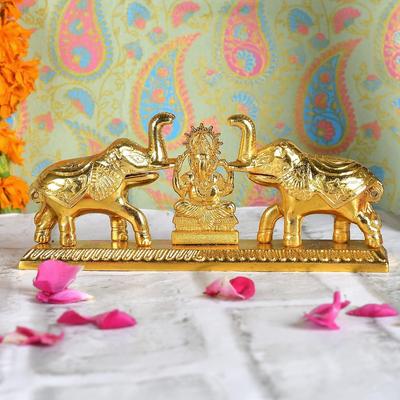 Goldener Metall Kumkum Halter/Kumkum Dose zum Verschenken, für Pooja, Thali, Mandir, Zuhause, Tempel, Verschenken Goldene Kumkum Dose mit Laxmi Maa