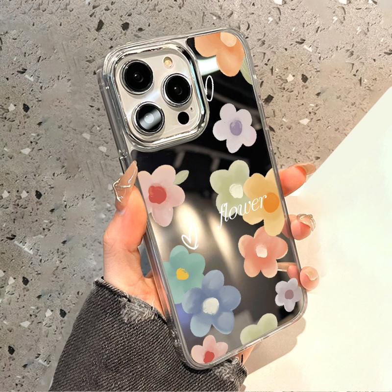 

Чехлы для мобильных телефонов iPhone 11 13 XR 15 Pro Max 12 14 Pro Max Чехол iPhone 16 XS Max Зеркальный защитный чехол Зеркальный Изысканный мультяшный водонепроницаемый iPhone 16 Pro Max серебряный