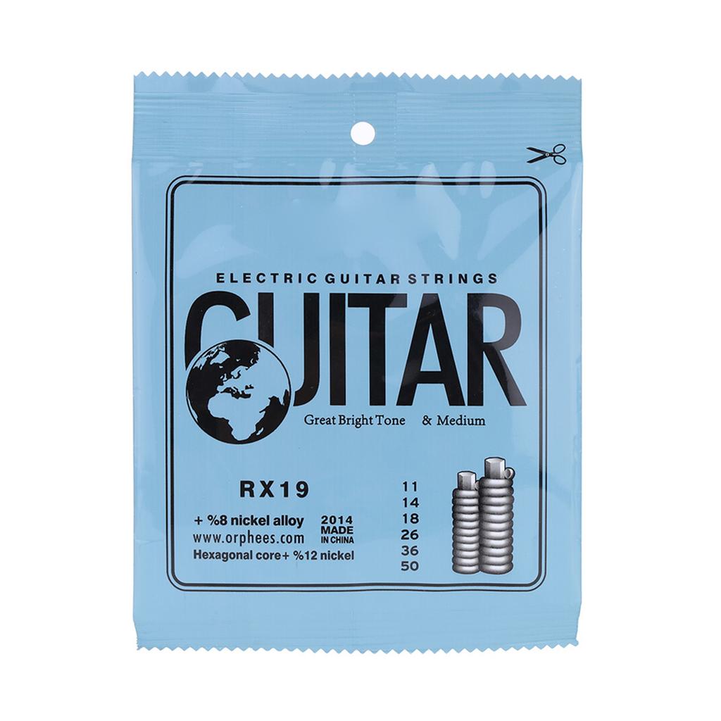 Orphee RX19 6-teiliges Saitenset für E-Gitarre  (.011 .050)  Nickellegierung mittlerer Spannung