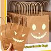 Wholesale Festival Party Gift Candy Packaging Bag Halloween Night Glow Kraft Paper Handbag Pumpkin Ghost Prints Trick or Treat