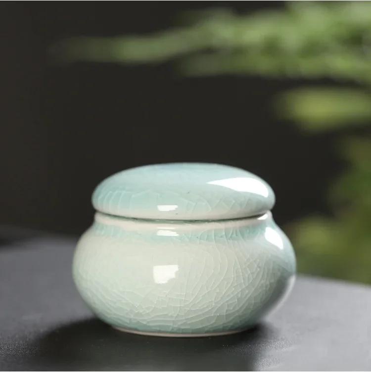 4pcs/lot Ceramic Mini Tea Cans Sealed Cans of Fragrant Powder Ceramic Pill Cans Pearl Powder Portable Travel Storage Tank