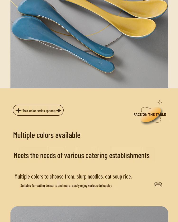 Xiangyuanmei Colorful Melamine Soup Spoon - Restaurant & Hotel Stirring Spoon, Imitation Porcelain, Plastic, for Hot Pot