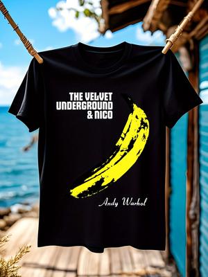 T-shirt Grafica Album The Velvet Underground & Nico - Design Vintage Banana Nudo - T-shirt in Cotone Morbido Peso Pesante per Appassionati di Musica
