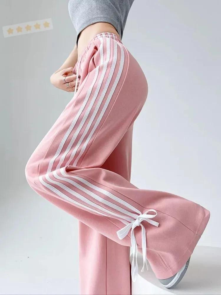 Bow Sweet Cool Sweatpants Women's Casual Straight Wide Leg Pants Sports Pants