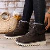 New Women's Cotton Shoes, Large-sized Casual Mid-calf Front Lace-up Cotton Boots for Women