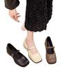 French light mouth single shoes women's 2025 autumn new thick heel square head with skirt high heels with Mary Jane shoes