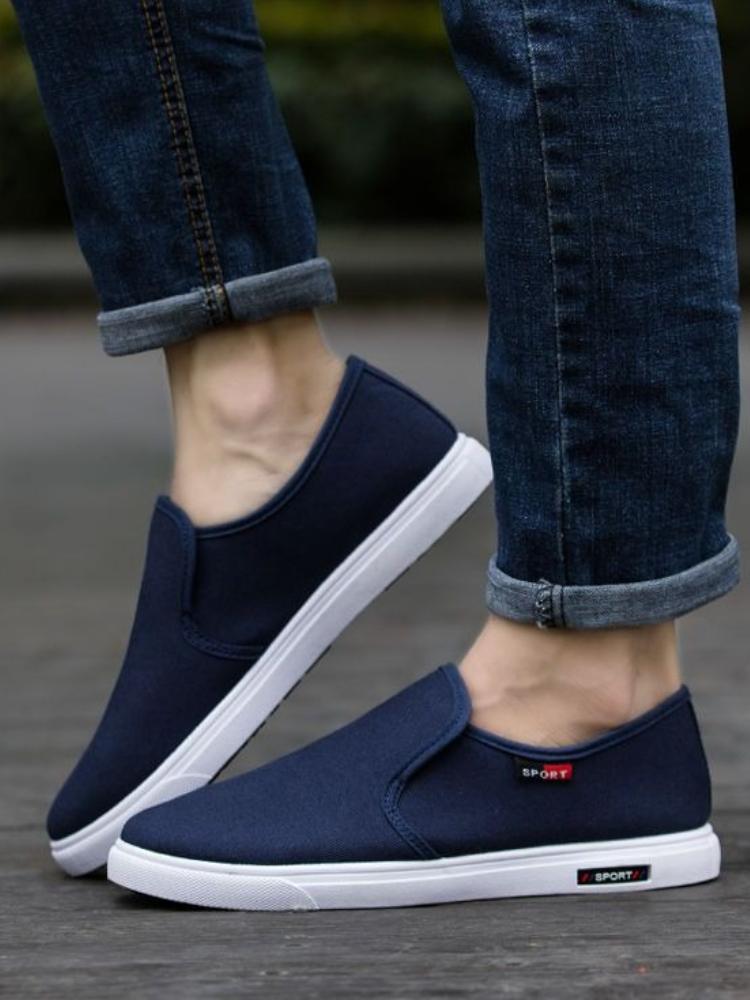 Fashion Casual Shoes for Men Korean Style Alphabet Round Toe Man Shoe Without Leather Luxury Sale Walking Comfortable Size 44 Sneakers