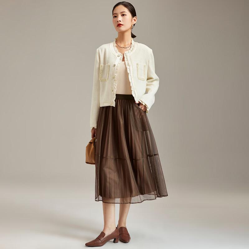 Women's Elegant Ruffle Trim Cardigan