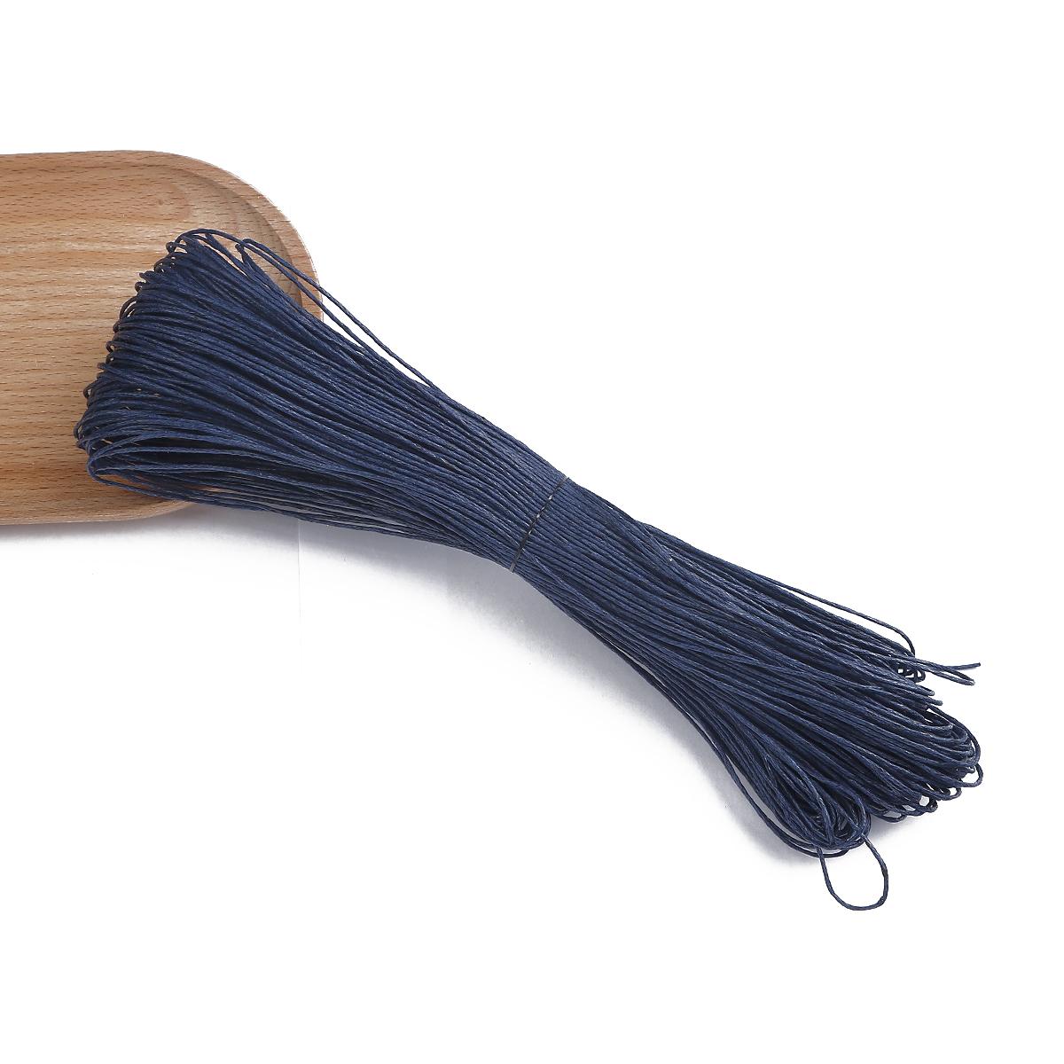 

60 м/упаковка бавовняна воскова нитка 1 мм для намиста, мотузка для аксесуарів для виготовлення ювелірних виробів синій/глибокий