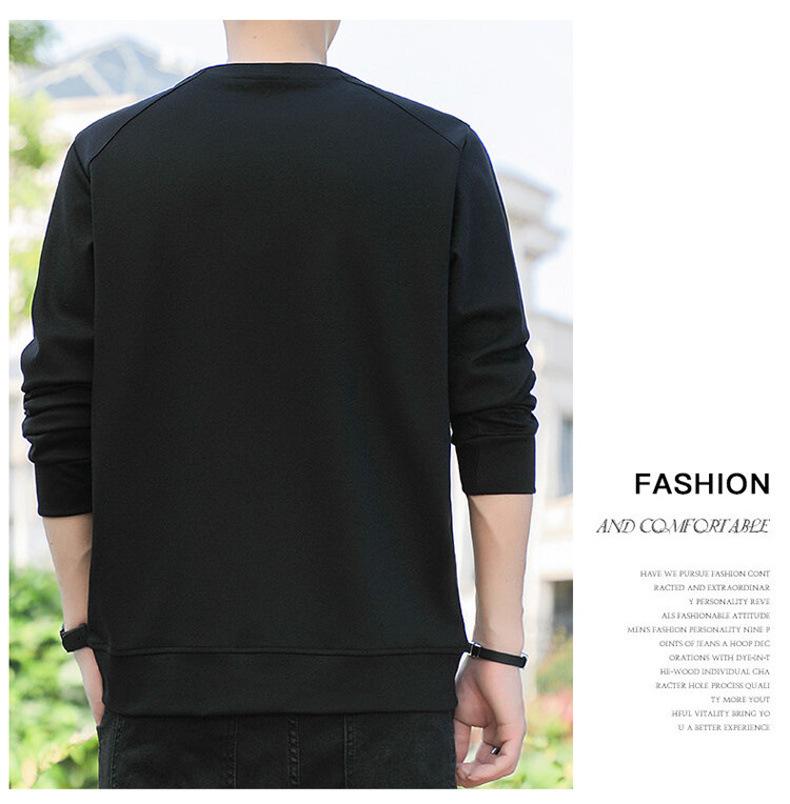 Men's 2023 Loose Fit Plus Size Sweatshirt - Round Neck, Long Sleeve, Spring/Autumn
