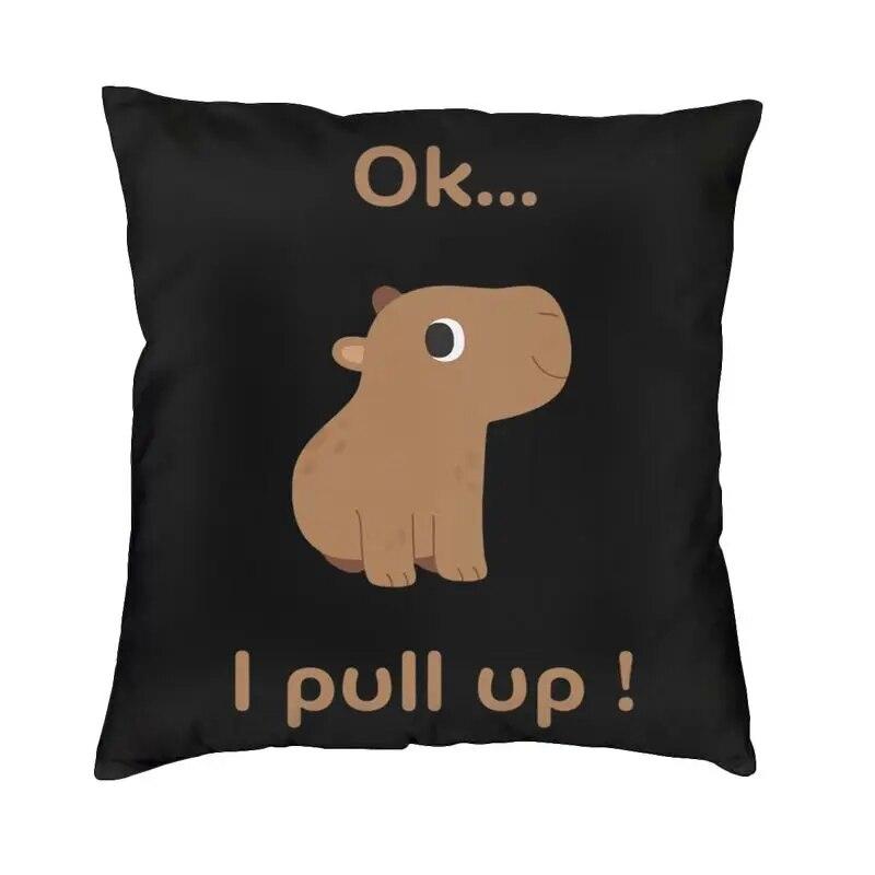 Capybara Try Eating Cushion Cover Nordic Pillow  for Car Sofa Printed