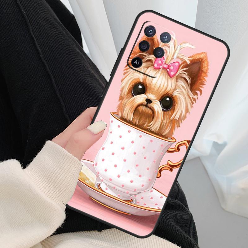 Cute Yorkshire Terrier Case For Oppo A54 A74 A94 A18 A57 A17 A77 A38 A58 A78 A98 A80 A60 A40 A96 A76 A16 A15 A5 Pro