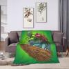 Bulbasaur Leaf Manga Super Warm Blanket  Child Plush Throw Blanket Fluffy Outdoor Flannel Bedspread Sofa Bed Cover