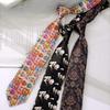 Retro Hong Kong Tie: Literary Casual Style with Animal & Floral Patterns for Men & Women