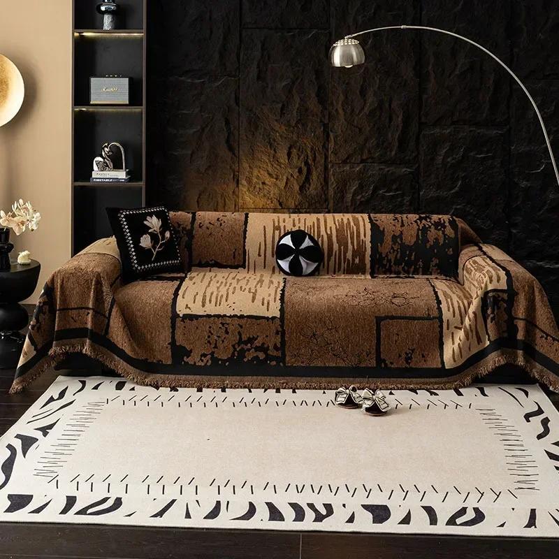 Chenier Vintage Sofa Cover Cloth Anti Cat Scratch Anti Slip Backrest Towel A Whole Fully Enclosed Dust Couch Cover Cloth 3 Seat