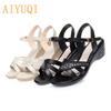 Frauen Sandalen Keile Sommer Neue Weibliche Sandalen Offene spitze Große Größe Mutter Casual Sandalen Damen
