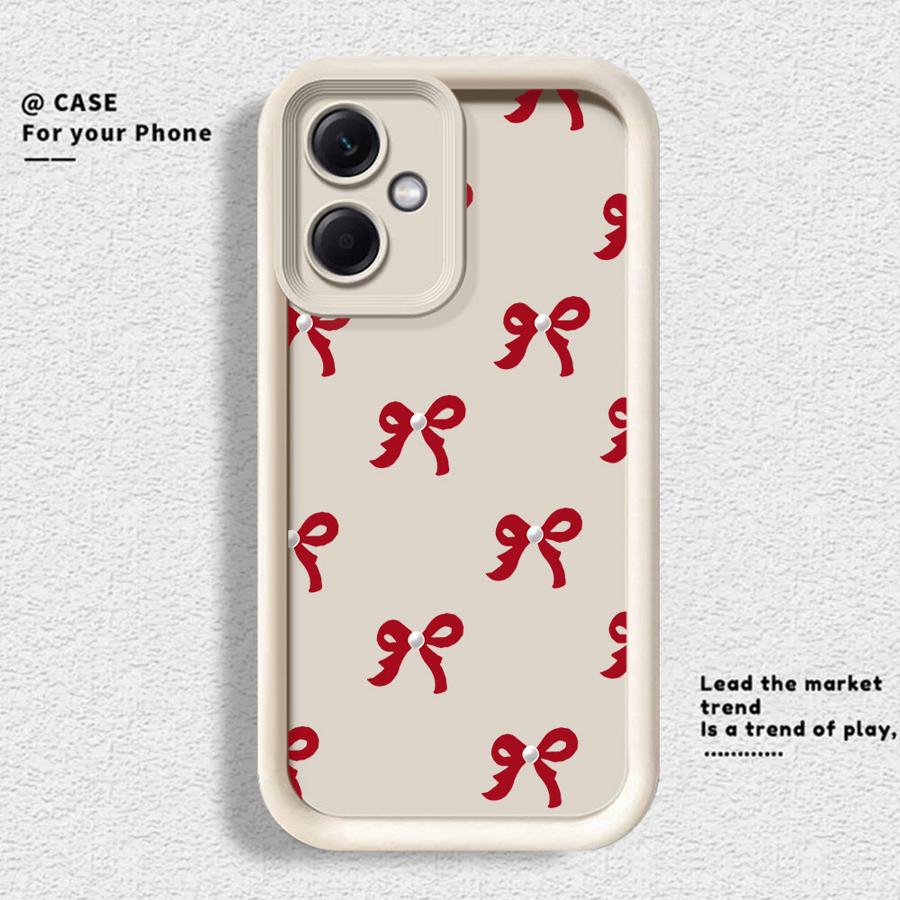 Fashionable Red Pink Bow Case for Xiaomi Redmi Note 14 Pro Plus 10 Note 13 A1 A2 A3 A4 11s 13C 14C 12s 12 12C 11 Phone Cover