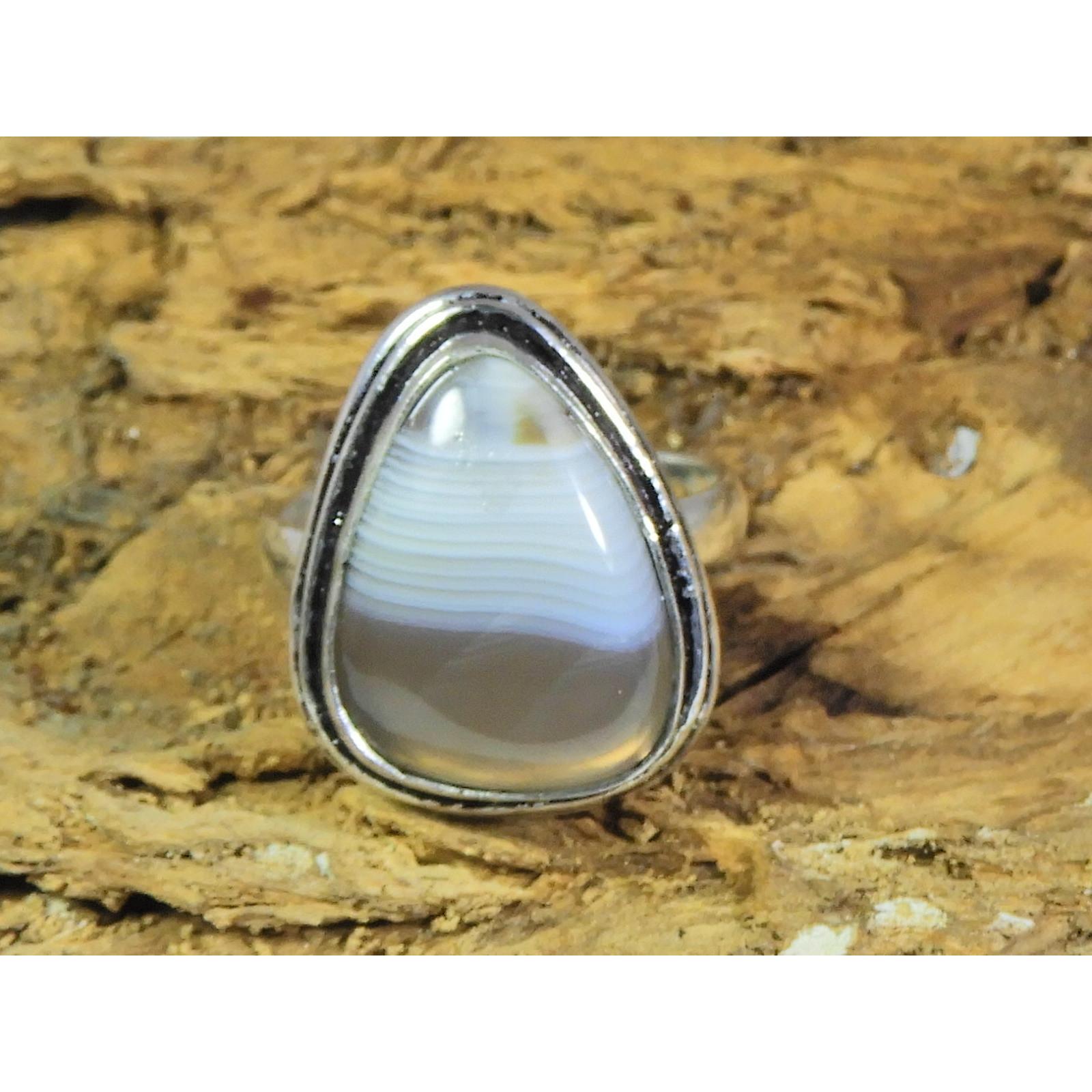

Natural Botswana Agate 925 Solid Sterling Silver Ring Size US-7 PG-146