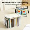 Clothes Storage Box, Durable Clear PVC Storage Bins, with Reinforced Handles Double Zipper Design, Large Capacity Moisture-Proof Organizer Bags