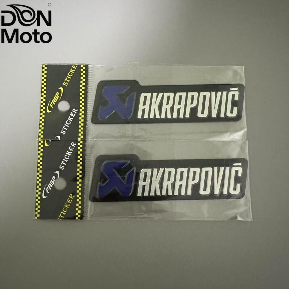 DON 2Pcs Motorcycle Sticker Decal Logo stickers for Akrapovic Exhaust Aluminum alloy waterproof fixation