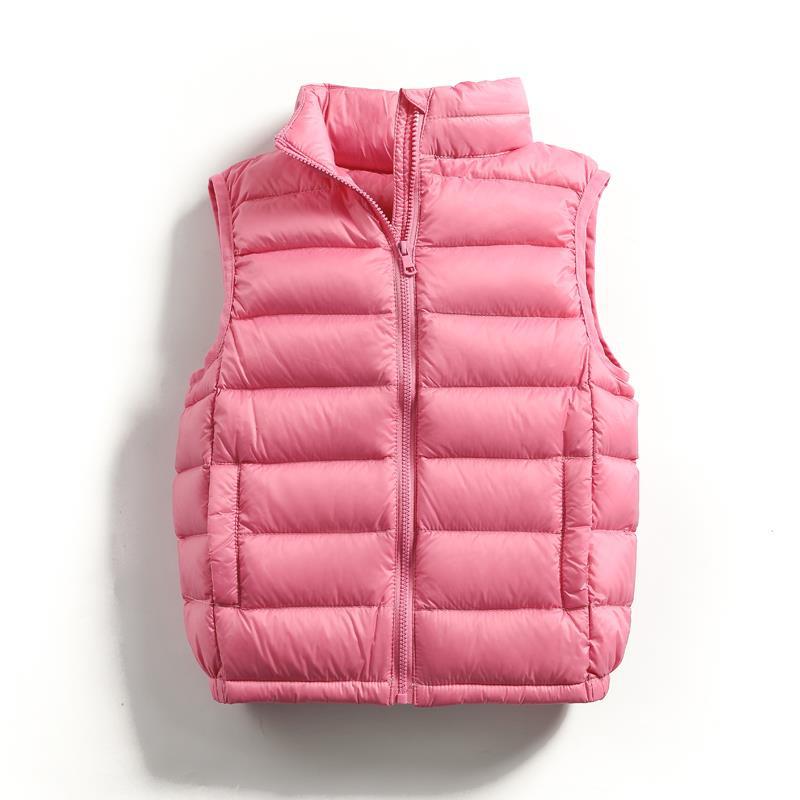 2-14 Years Children Ultra Light 90% White Duck Down Vests Fall Winter Baby Girls Thin Warm Waistcoats for Boys Kids