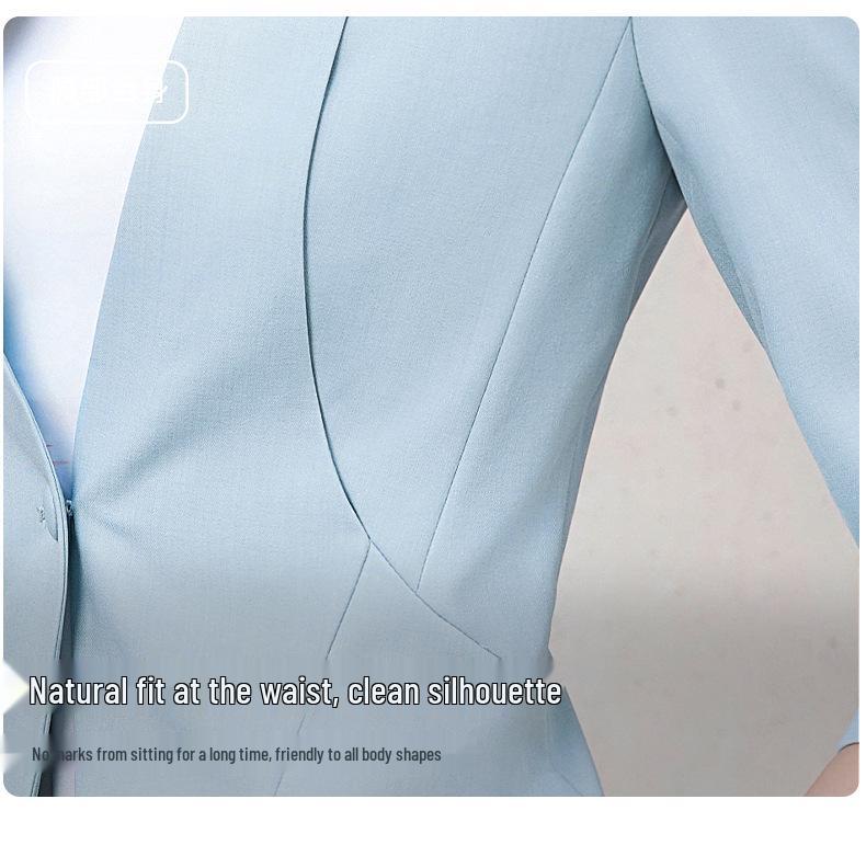 2026 Women's Professional Suit Set with Seven-Sleeve Jacket & Skirt for Beauty Salon