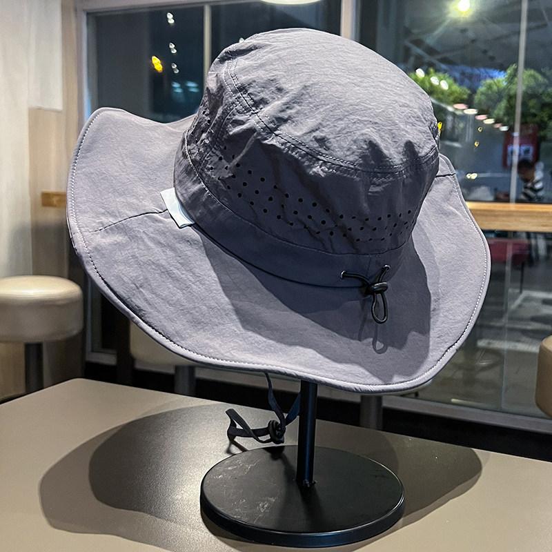 Big Head Circumference Bucket Hat Men's and Women's Summer Quick-drying Mesh Breathable Sunscreen Hat Simple Solid Color Outdoor Camping Mountaineerin