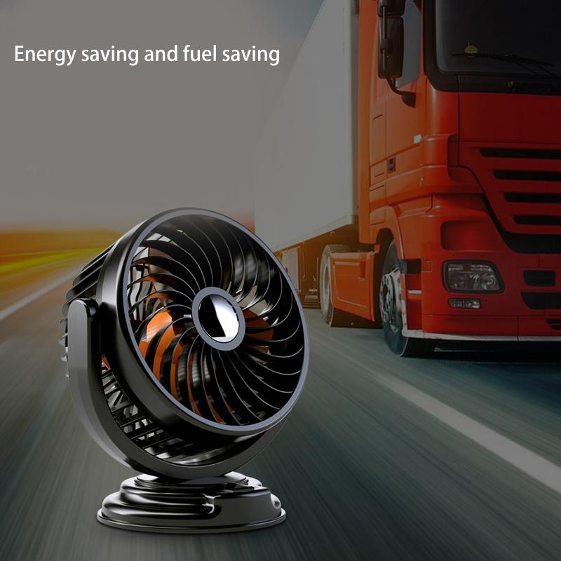 Car Fan DC 24V Electric Car Cooling Fan with 360 Degree Adjustable for Head Low Noise Automobile Vehicle Fan for Car