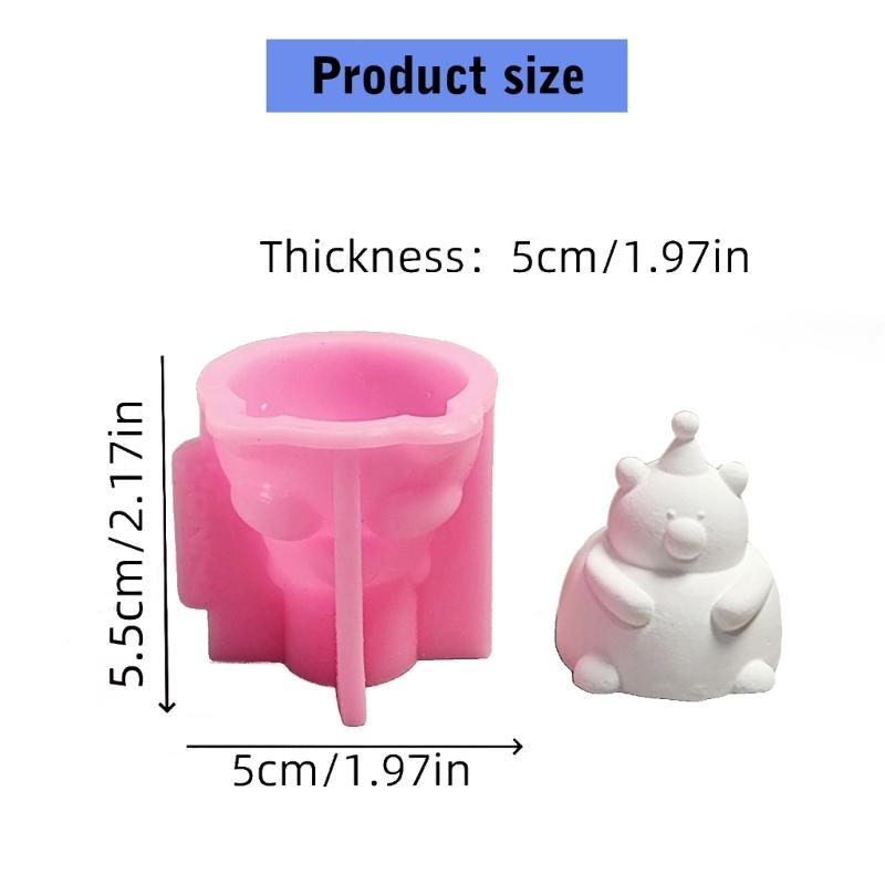 Bear Animal Statue Silicone Candle Molds for Epoxy Resin Candle Soap Making Home Decoration Gypsum Silicone Molds