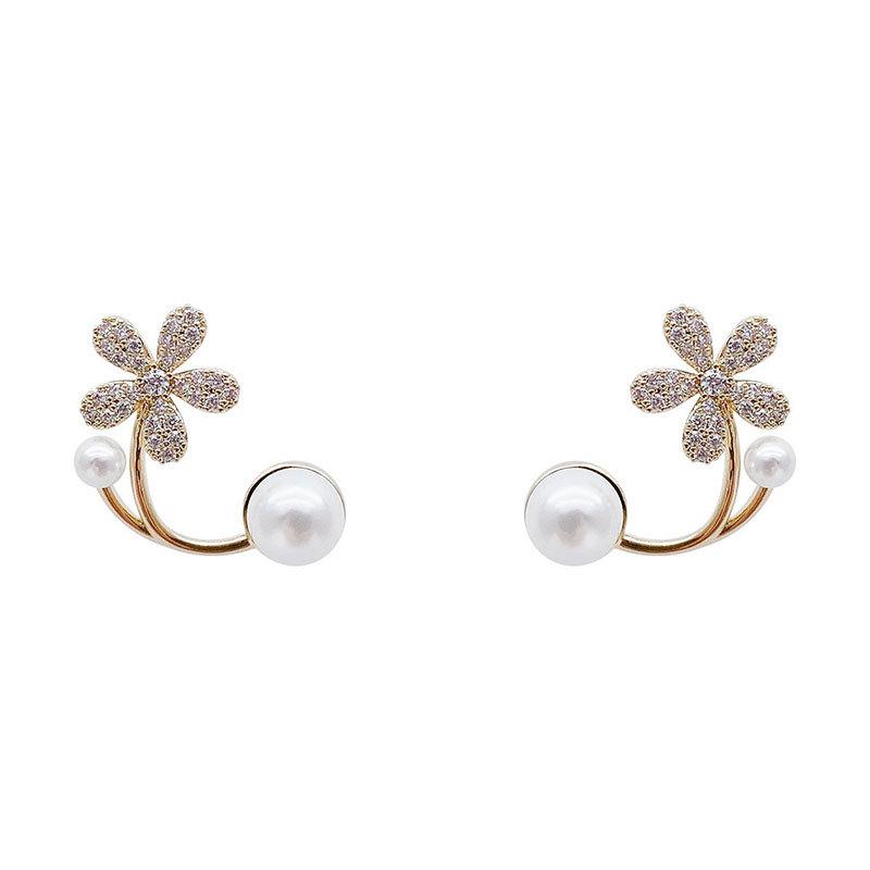 

Серьги Niche Design Sense Pearl Flower, новые модные легкие роскошные маленькие серьги