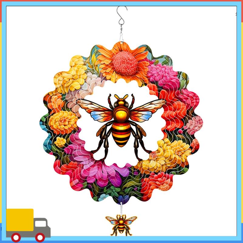 Flowering Bee Wind Chimes Wind Spinner Outdoor Hanging Wind Spinners For Outdoor Indoor Decoration
