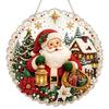 Holiday Window Hanging Decor Christmas Faux Pearl Painting Suncatcher Kit, 3D Nativity/Santa Claus/Bird/Tree Creative Handcrafts Beads Art Craft,