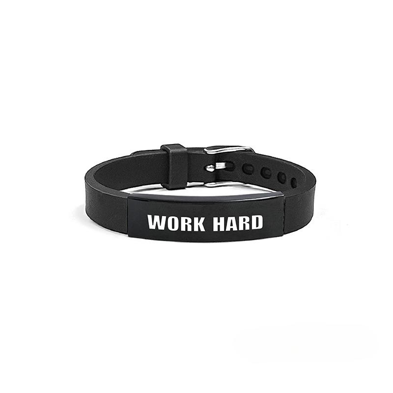 WORK HARD Stainless Steel Bracelets for Men and Women