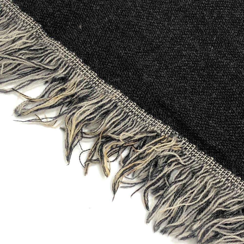 FENDI Zucca pattern Reversible Stole/Shawl Scarf wool Black/Beige