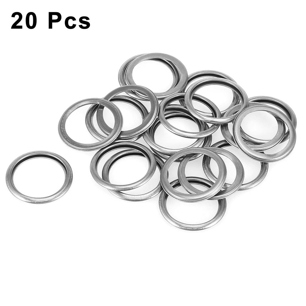 X AUTOHAUX Drain Washer, Drain Washer, M20, 11126-AA000, Subaru Compatible, Legacy, DL, Deluxe, Brat, Silver-Tone, Pack of 20