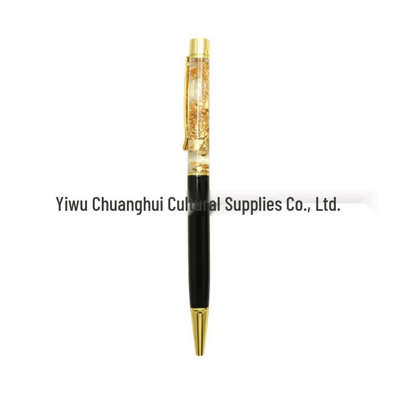 Gold Crystal Foil Metal Ballpoint Pen - Signature & Gift Pen with Laser Engraving