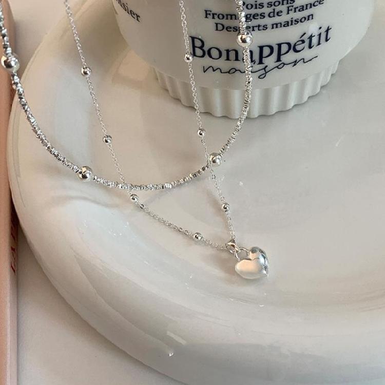Sweet Cool Heart Stackable Necklace Temperament Clavicle Chain Collar Necklace