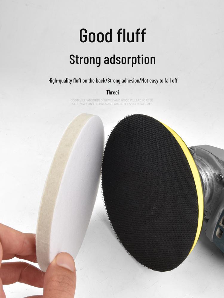 Wollflock-Polierscheibe - Selbstklebender Filz für Winkelschleifer, Spiegelfinish auf Möbeln & Autolack.