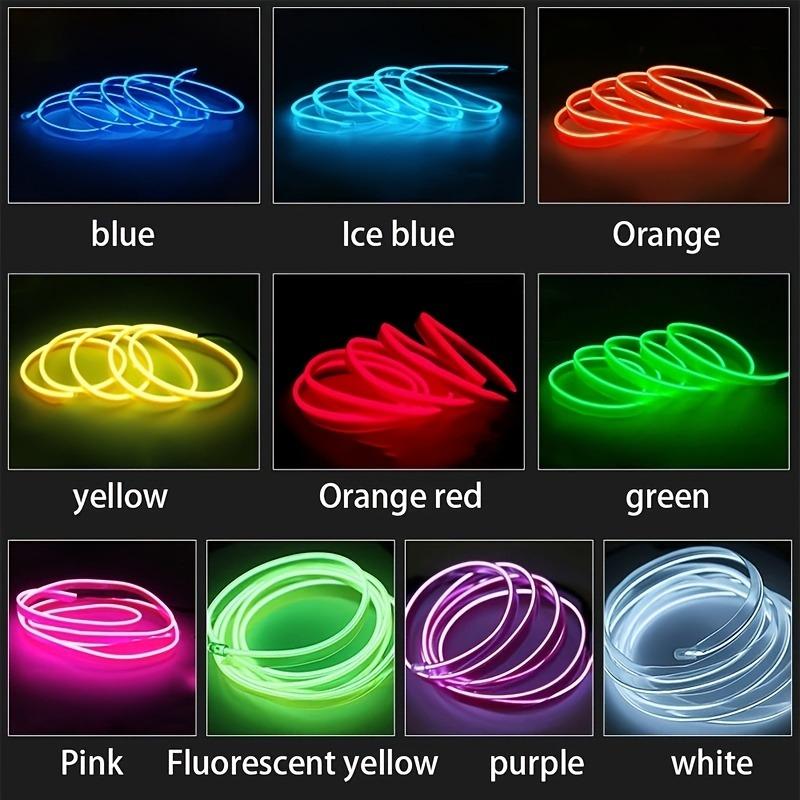 5M Car Environment El Wire LED USB Flexible Neon Interior Lights Car Decorative Accessories Dome Lights 6