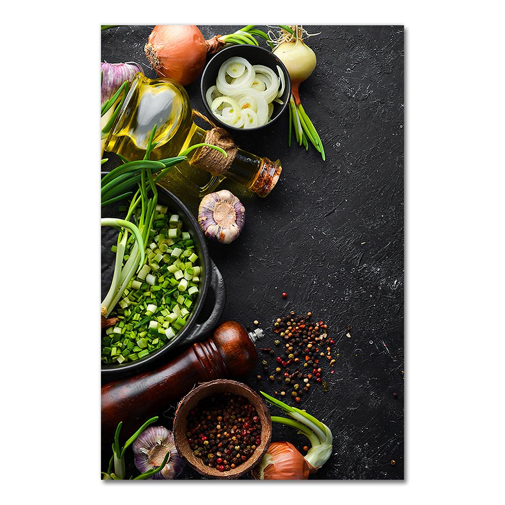 Bucătărie tematică amestec de ierburi și condimente pictură pe pânză postere și imprimeuri Cuadros imagini de perete pentru decorarea sufrageriei la restaurant