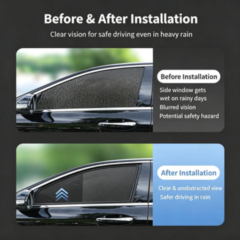 Great Wall Side Window Wiper, Multi-functional Boneless Wiper, Universal Rubber Strip Wiper, 2-Piece Set
