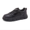 Black Sports Shoes Leather Daddy Shoes for Women