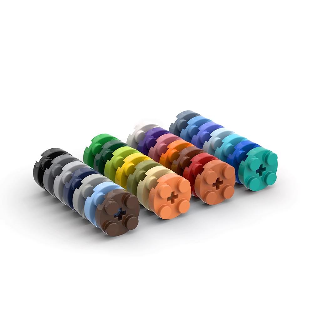 Non-Toxic 50Pcs Moc Assembles Particles 4032 Plate Round 2 X 2 With Axle Hole Building Blocks Parts Kids Parts Toys Diy Educational