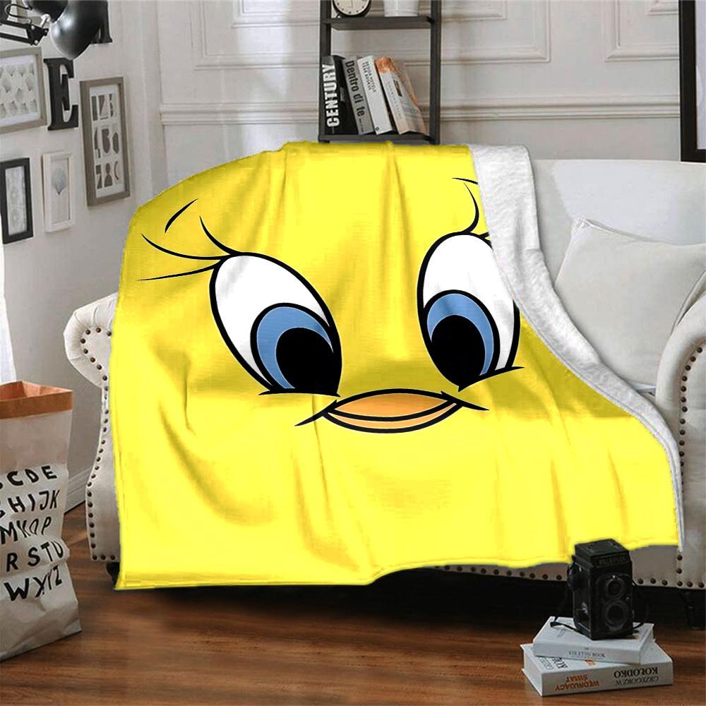 1pc Tweety Bird Looney Tunes Flannel Throw Blanket - Lightweight Soft Warm All-Season Blanket for Sofa, Bed, Travel, Camping  L1029123